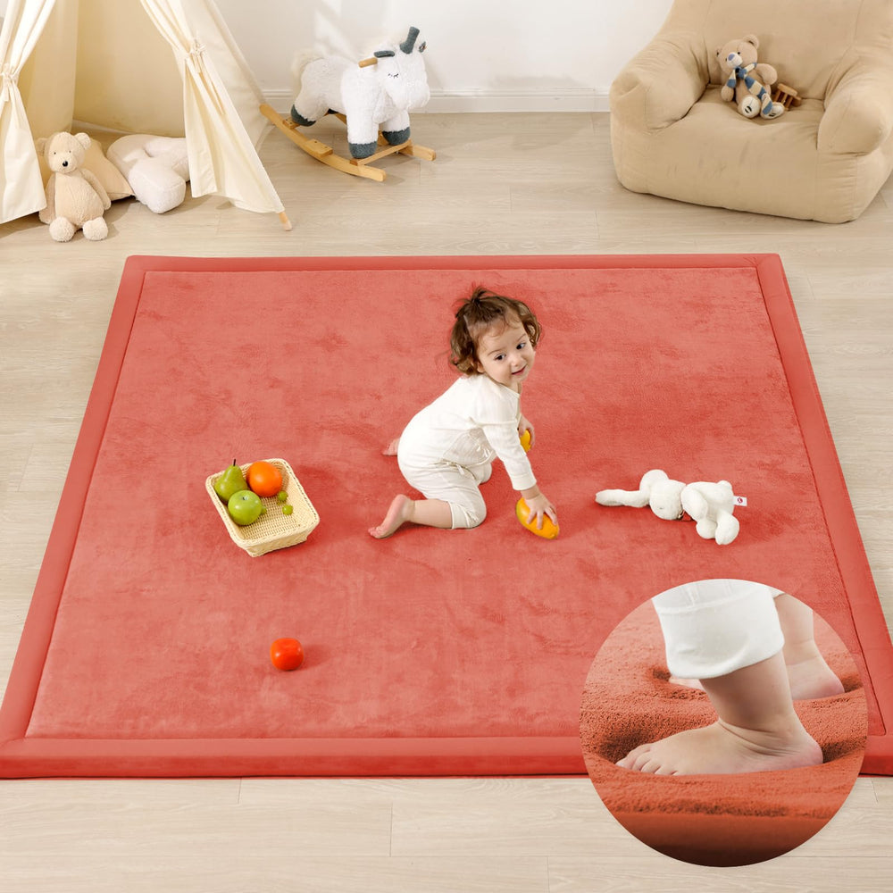 PaPaMat fabric closeup shows oeko-tex certified fabric for safe play.
