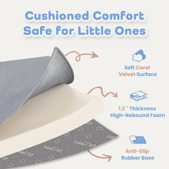 PaPaMat foam-core closeup shows high-density cushioning for comfortable playtime.