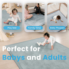 PaPaMat large 71x59 floor mat creates roomy play area