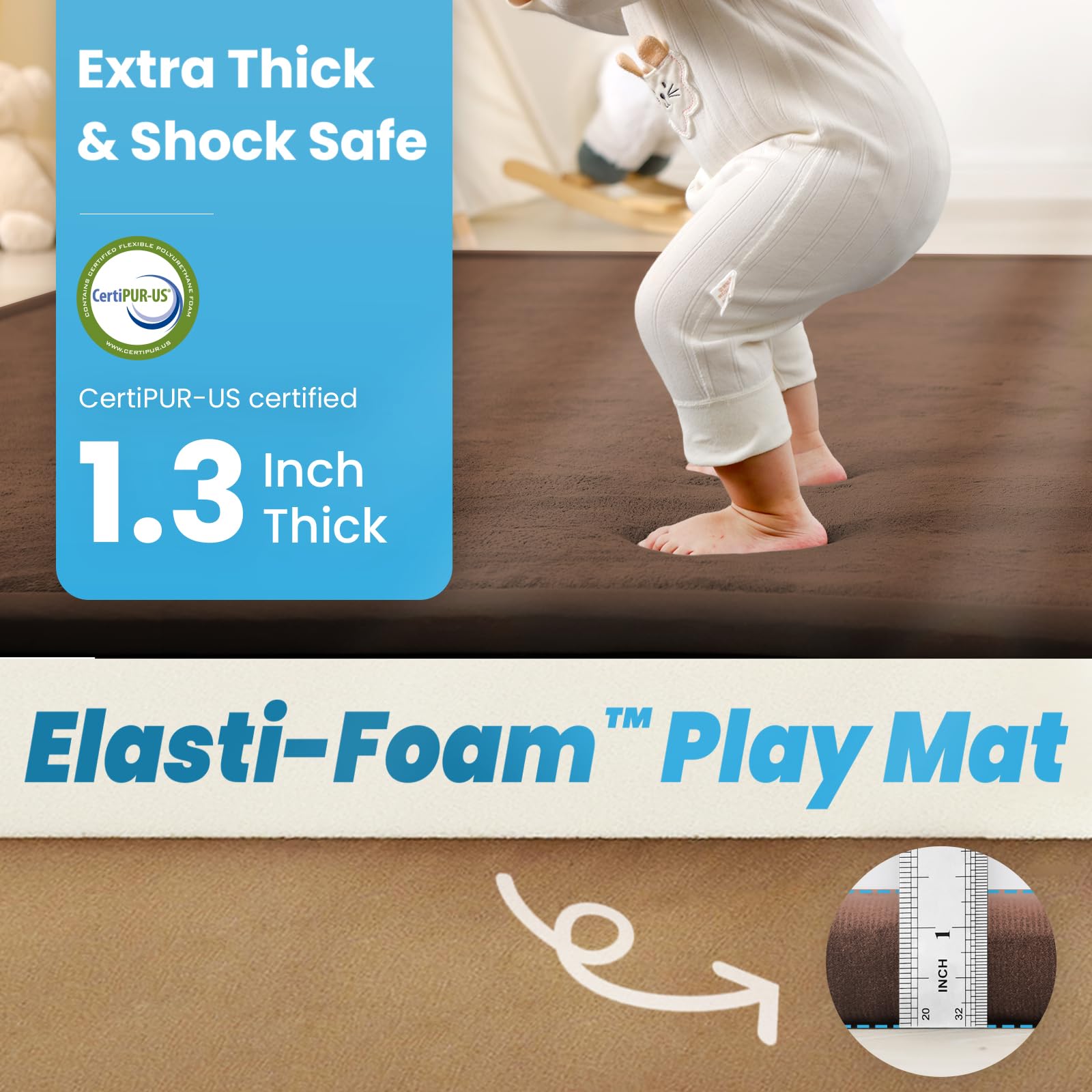 PaPaMat large play area with soft padding supports safe floor play.