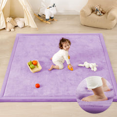 PaPaMat lavender close-up fabric shows soft, safe touch for baby skin