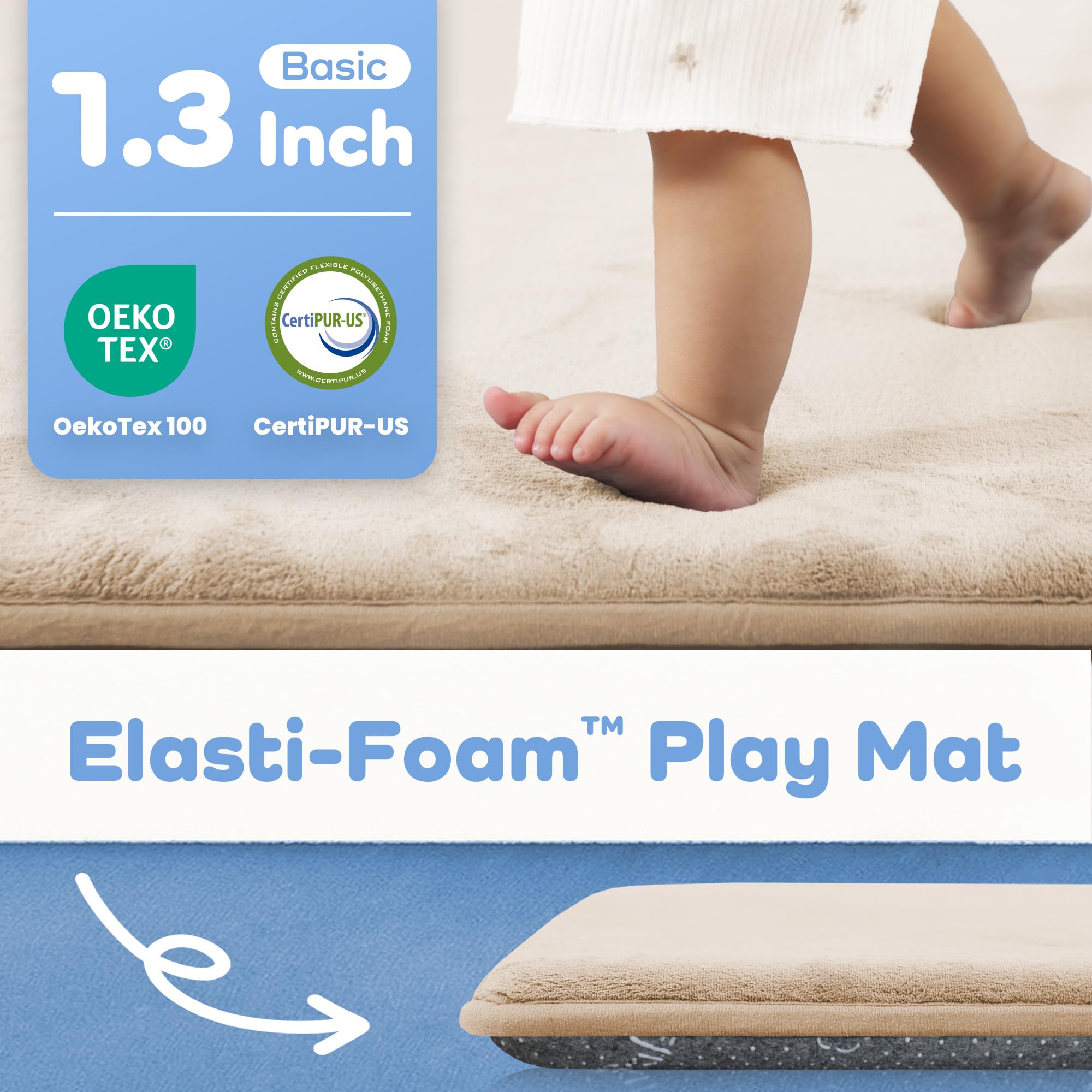 PaPaMat non-slip backing closeup demonstrates secure grip on wood floors.
