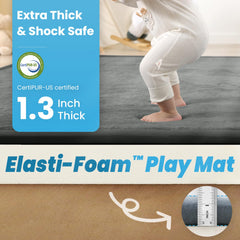 PaPaMat non-slip dot-bottom in action demonstrates secure placement beside crib