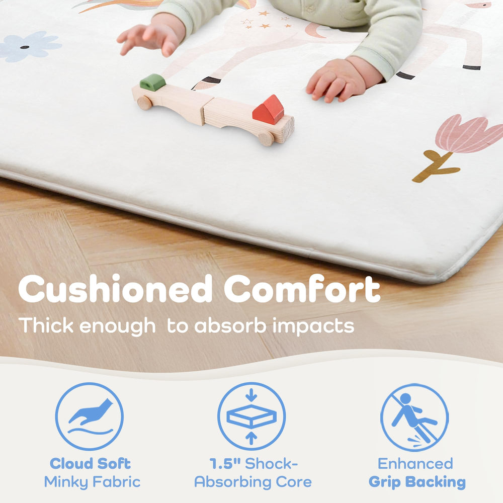 PaPaMat nursery-safe design blends with decor while offering a padded play space.