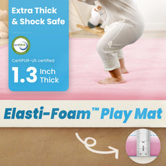 PaPaMat pink play mat thick foam provides cushioned support during crawls
