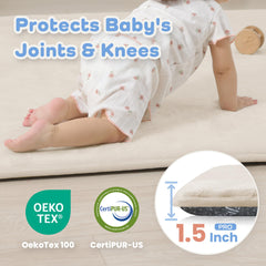 PaPaMat soft flannel surface closeup highlighting skin-friendly comfort during floor play