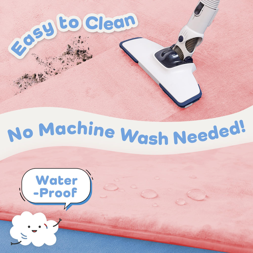 PaPaMat soft velvet surface in pink is easy to wipe clean