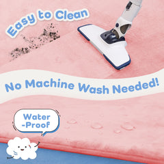 PaPaMat soft velvet surface in pink is easy to wipe clean
