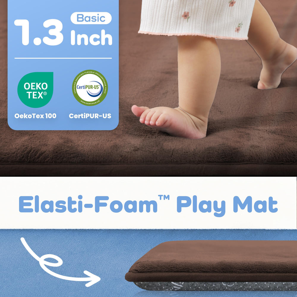 PAPAMAT soft velvet surface emphasizing cozy play surface for crawling and floor time