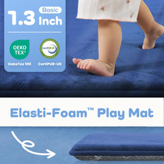 PaPaMat soft velvet surface feels plush for comfortable floor play.