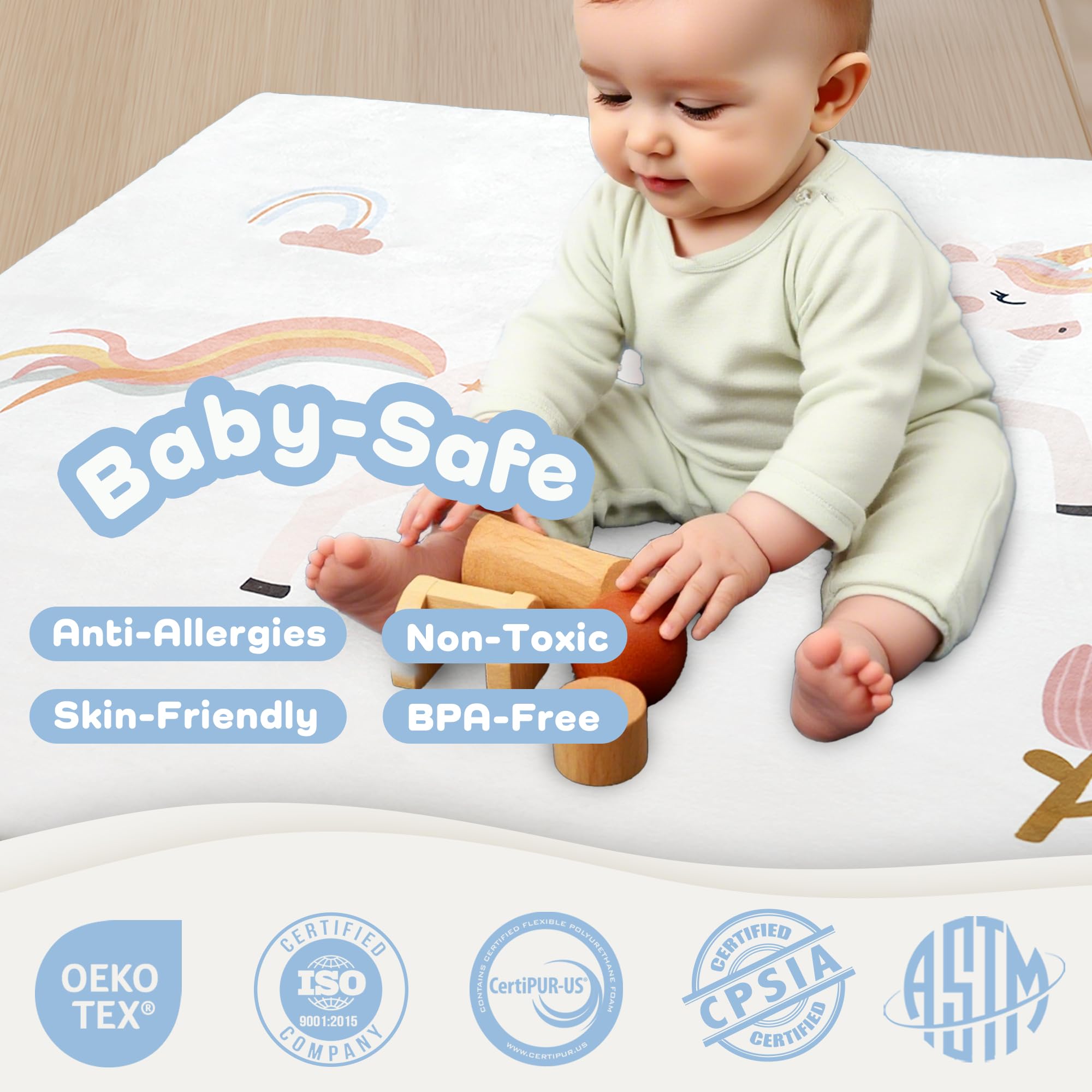 PaPaMat spacious 50x50 area grows with your child for family playtime.