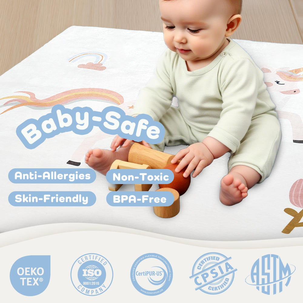 PaPaMat spacious 50x50 area grows with your child for family playtime.