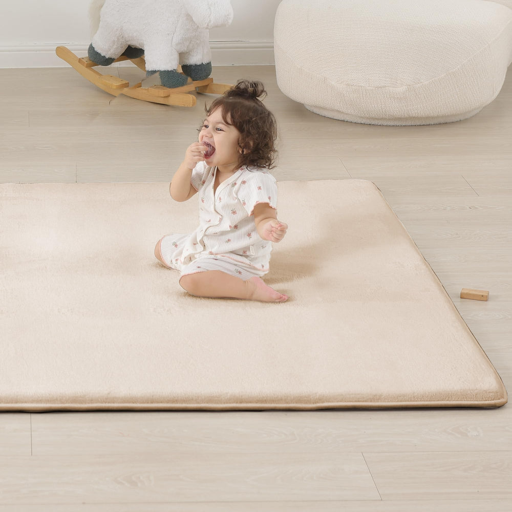 PaPaMat nursery-ready mat provides a cushioned surface for daily play.