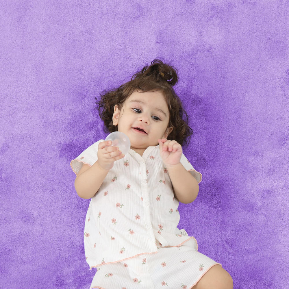 PaPaMat Violet easy-clean velvet surface ready for quick spot wipe.