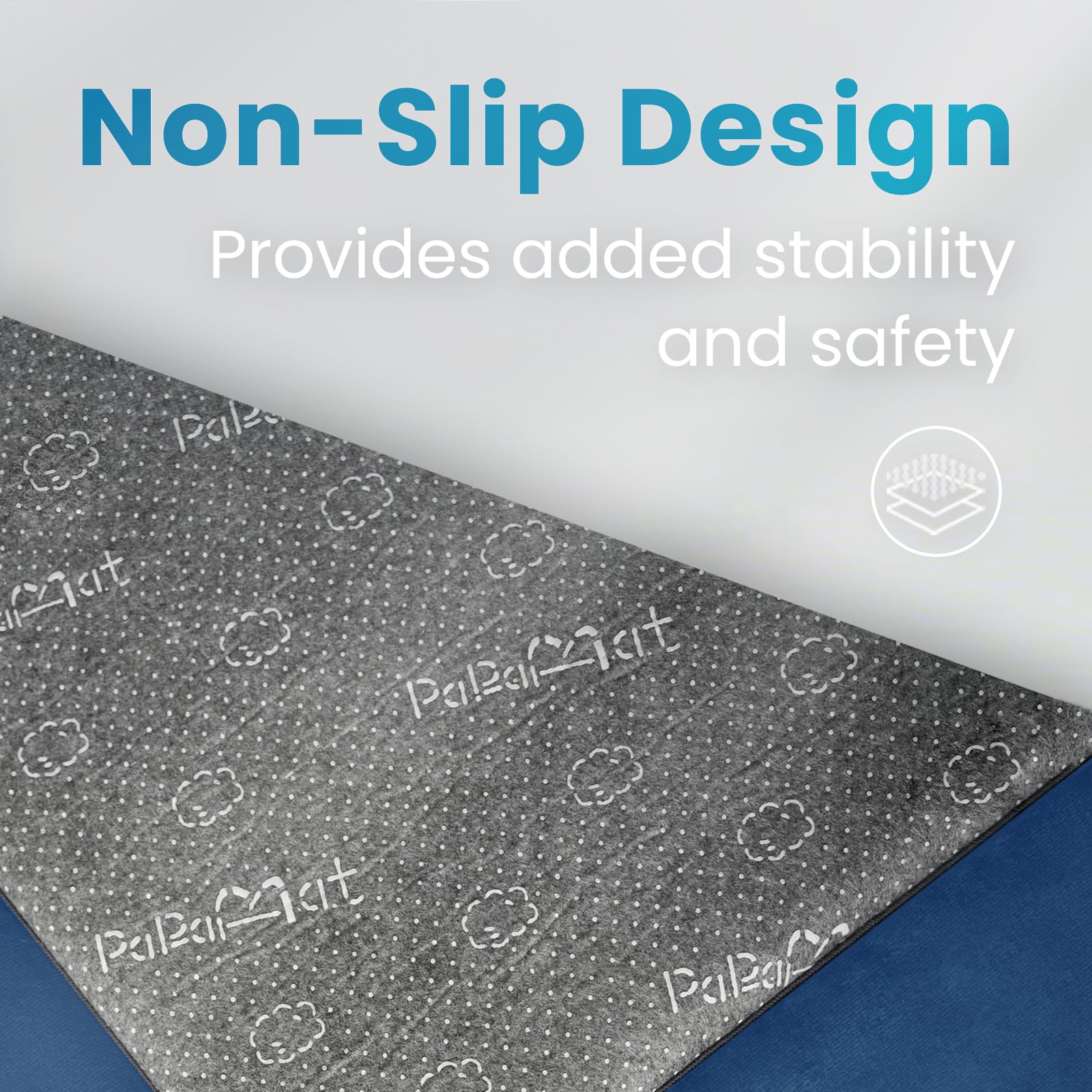 PaPaMat water-repellent plush surface wipes clean after spills