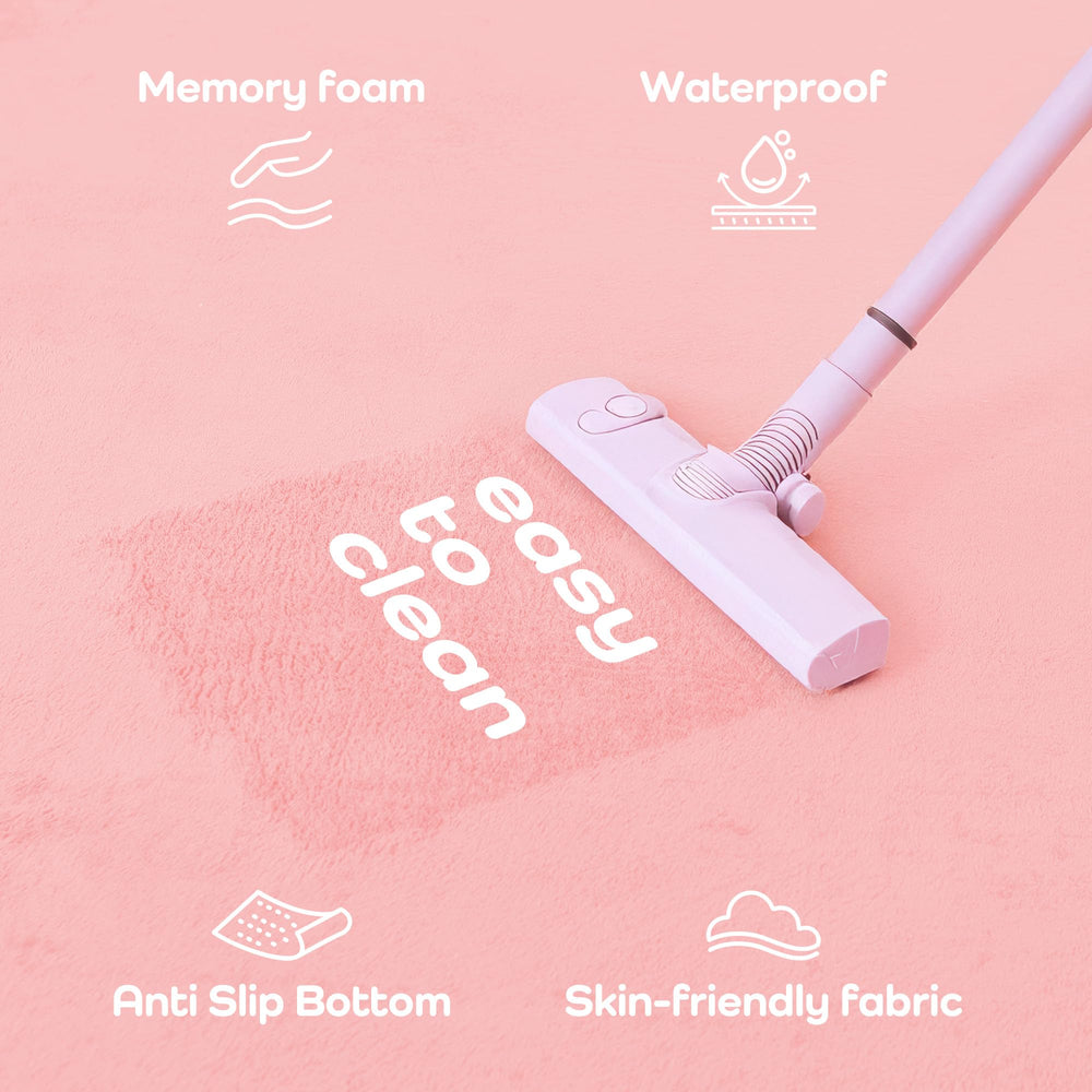 PaPaMat water-repellent plush fabric wipes clean after spills