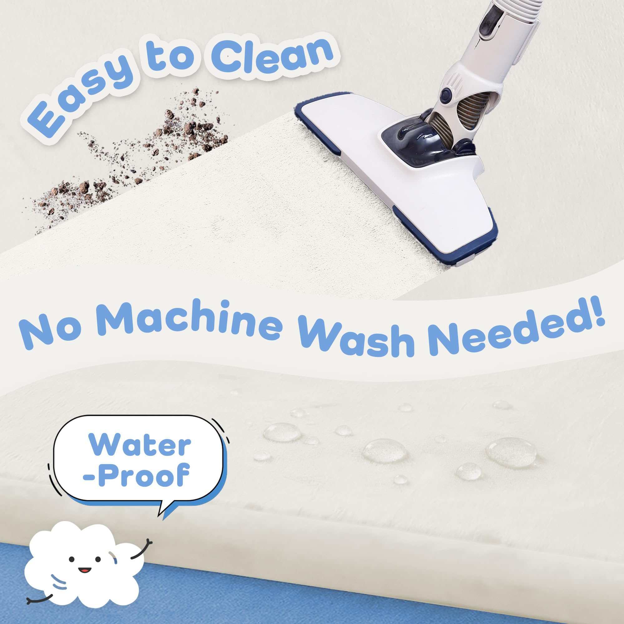 PaPaMat-waterproof-easy-clean-surface shows quick spill cleanup.