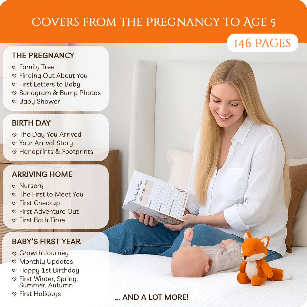 Paper Plan Baby Book woodland design creates a charming family heirloom