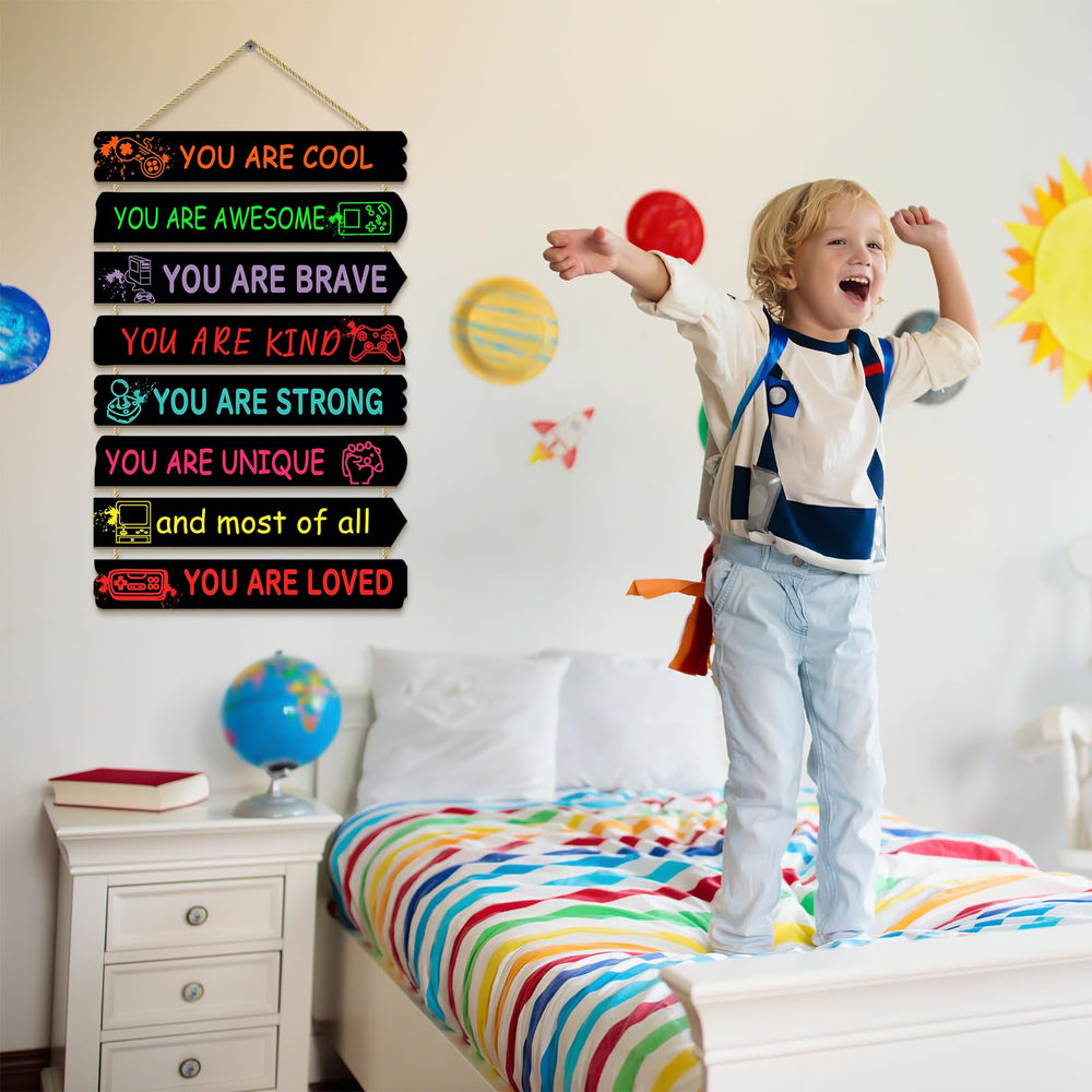 Paquesta wooden sign set measures 11.4 by 2 by 0.2 inches for compact display.