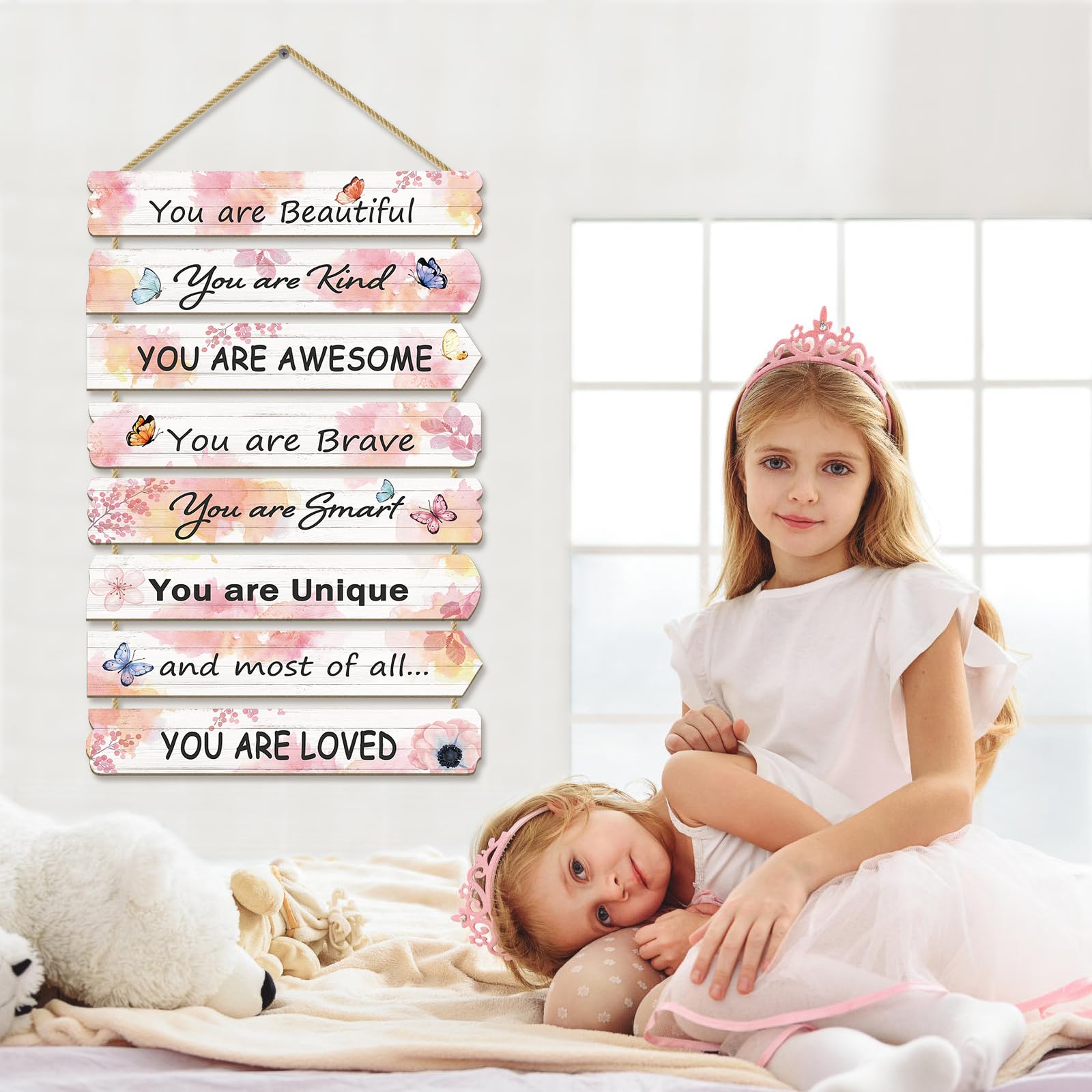 Paquesta butterfly wall art hemp string hanging — easy wall display.