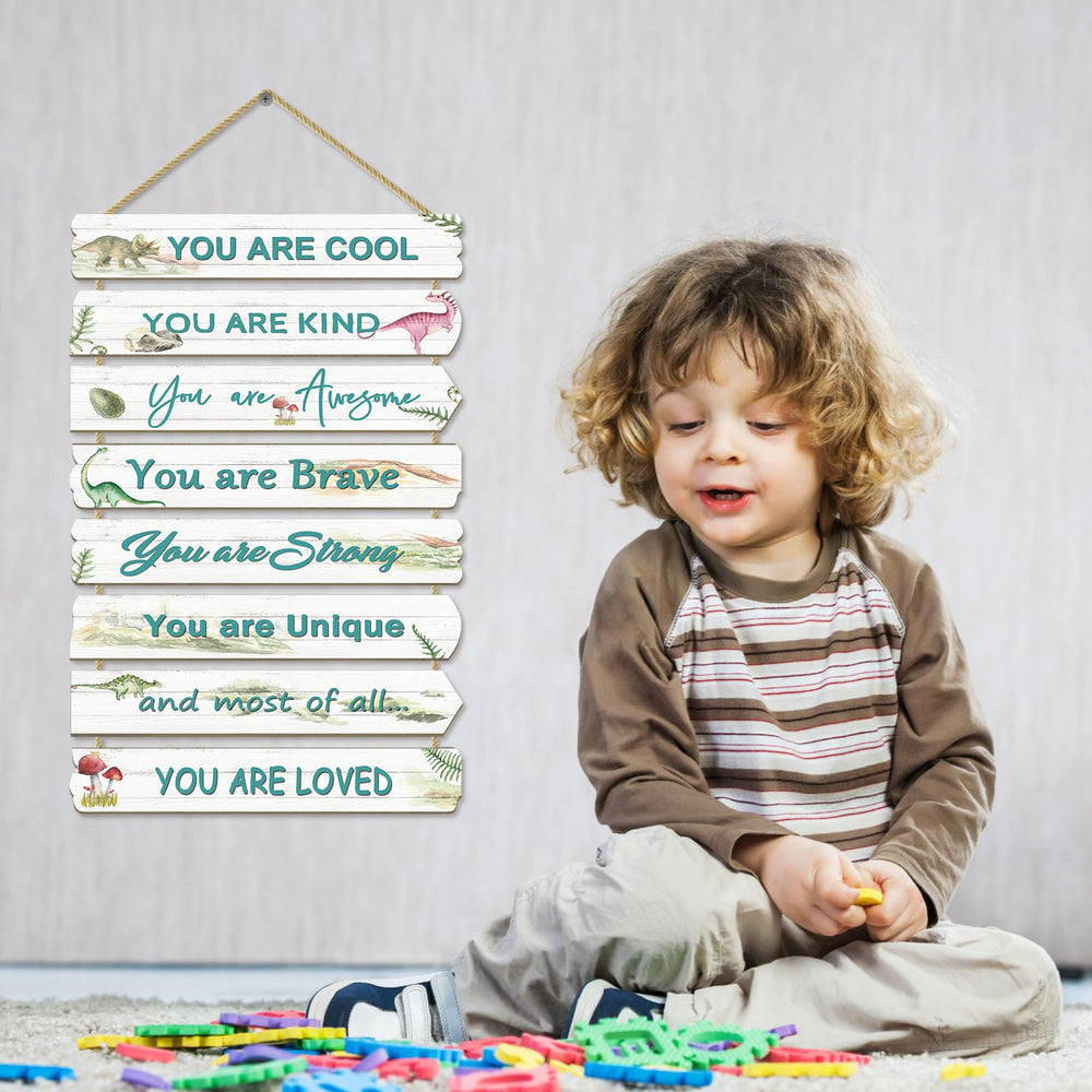 Paquesta dinosaur room decor eight-piece set suits modern, rustic, or boho spaces.