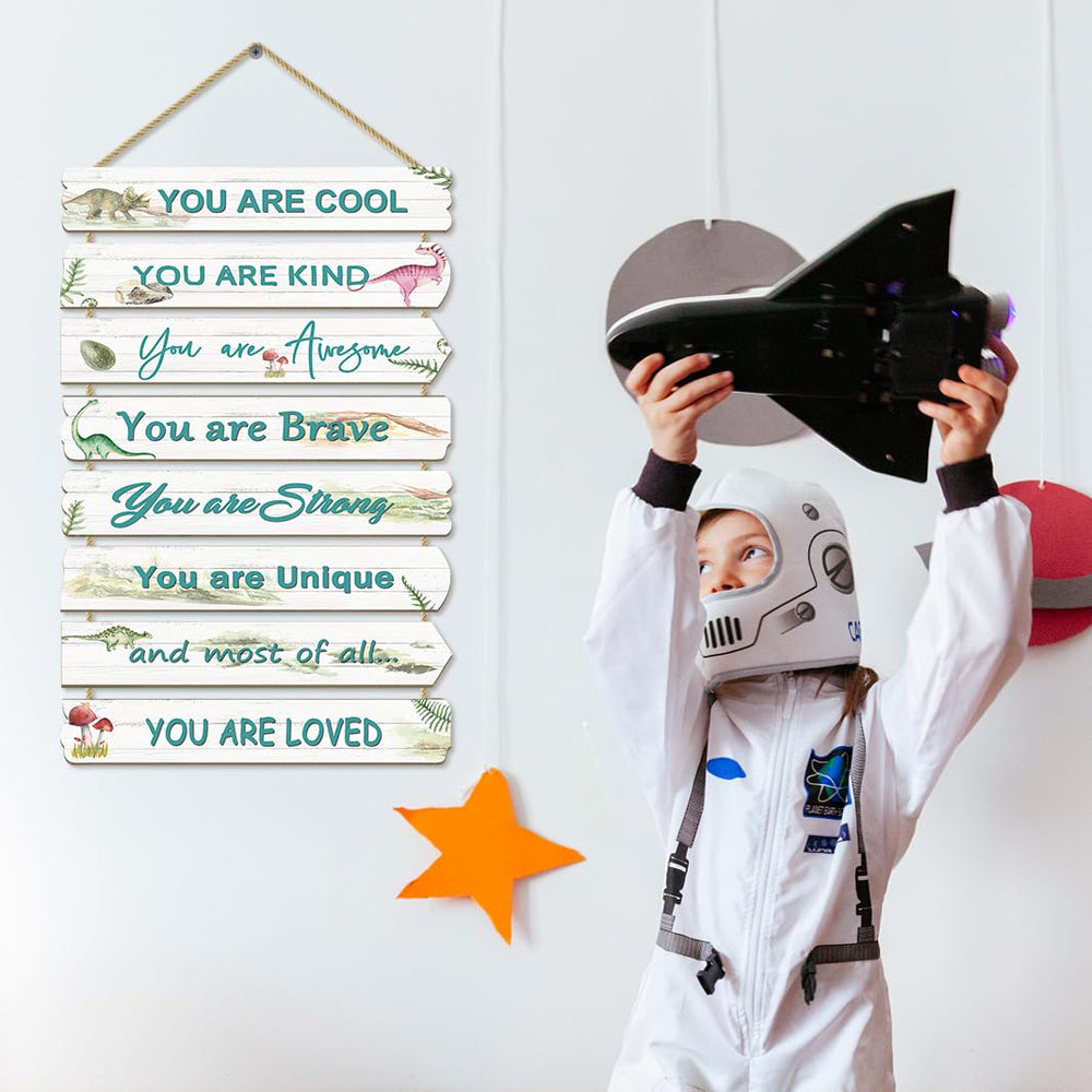Paquesta dinosaur room decor MDF smooth finish features bright, durable panels.