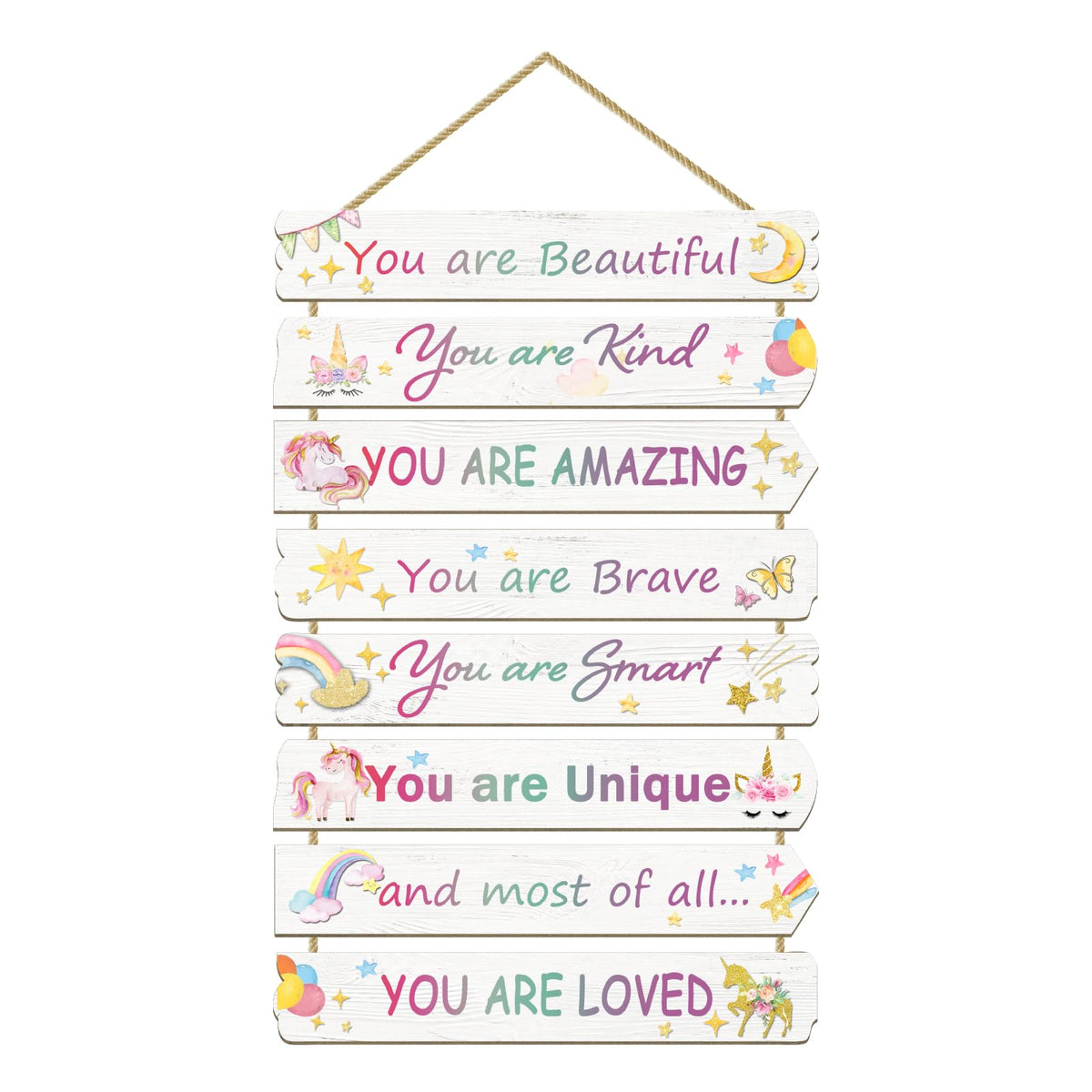 Paquesta Unicorn Room Decor eight-piece wall art for kids