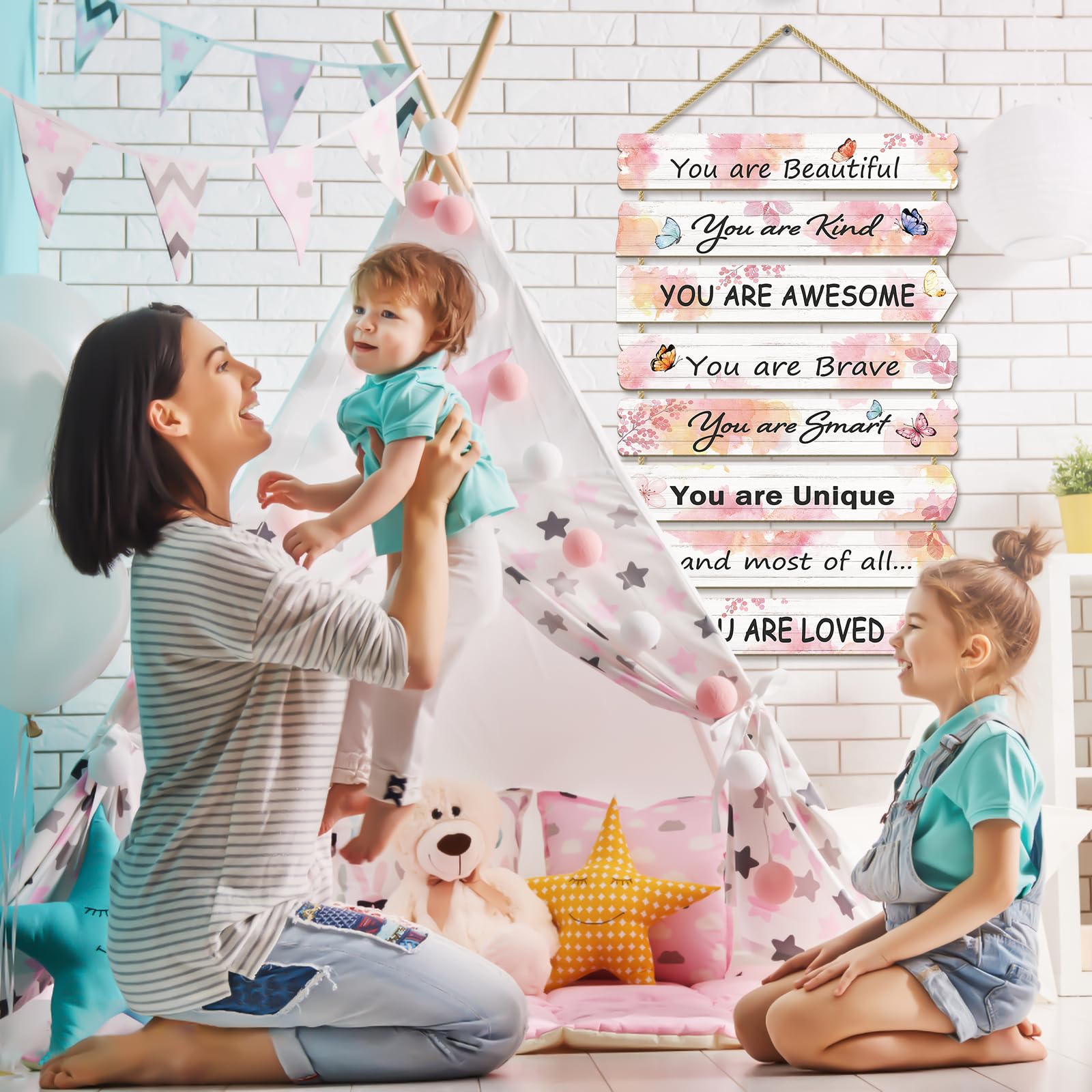 Paquesta wooden sign nursery decor — sturdy MDF art ready to hang.