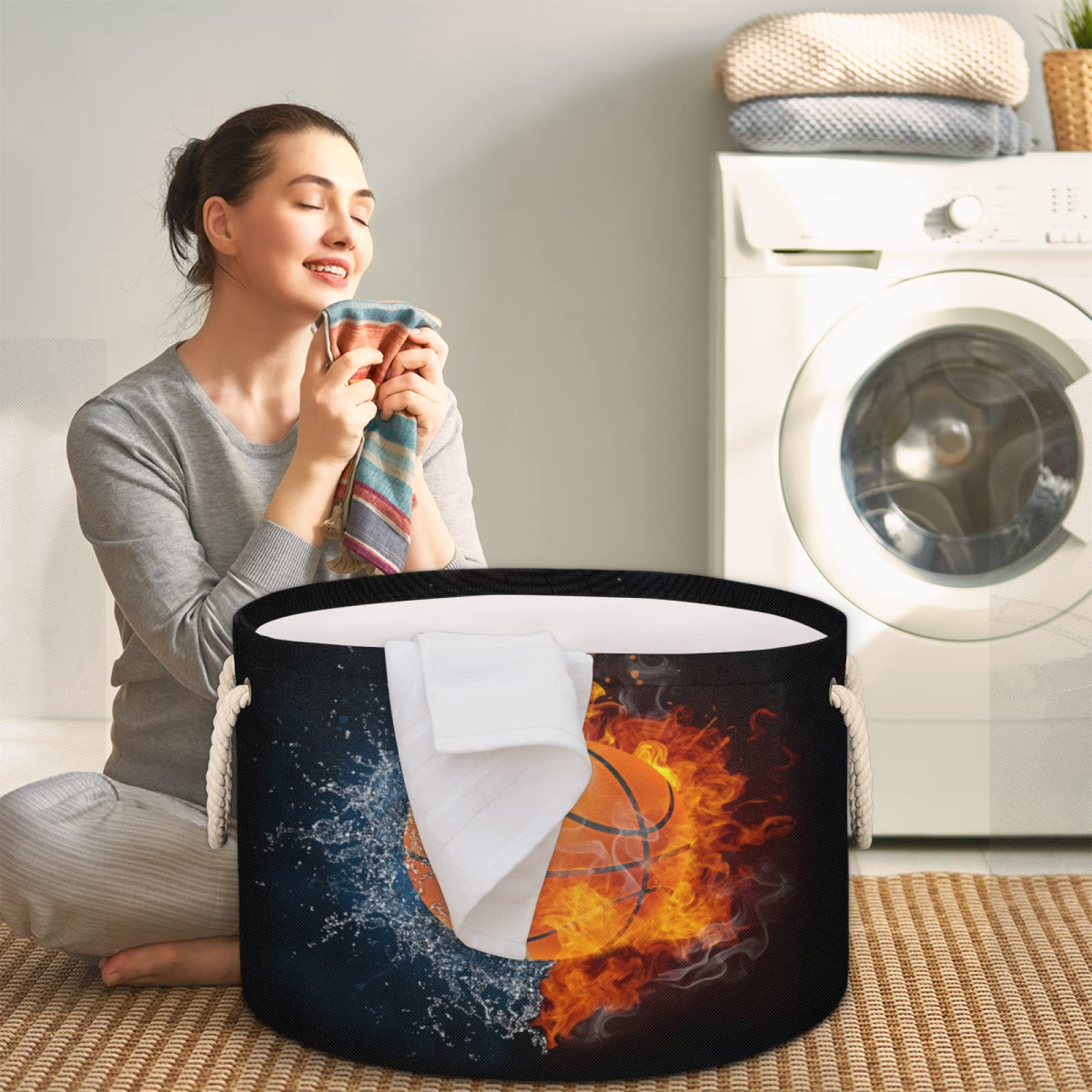 Pardick bathroom storage basket organizer for towels and toiletries.