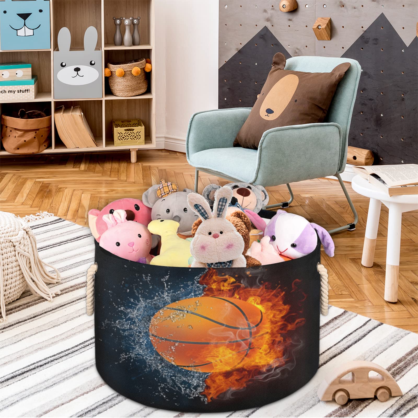 Pardick living room decorative storage basket for blankets and magazines.
