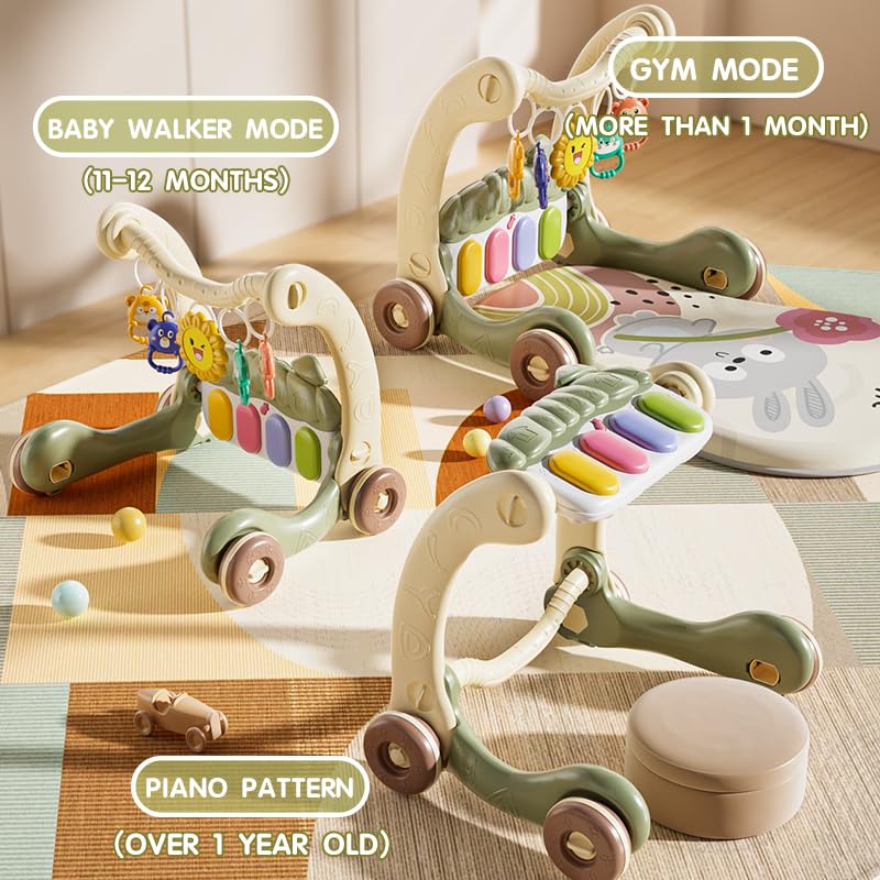 Parenté baby walker with stroller toys fosters sensory exploration during playtime.