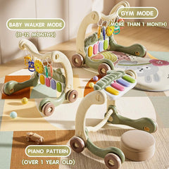 Parenté baby walker with stroller toys fosters sensory exploration during playtime.