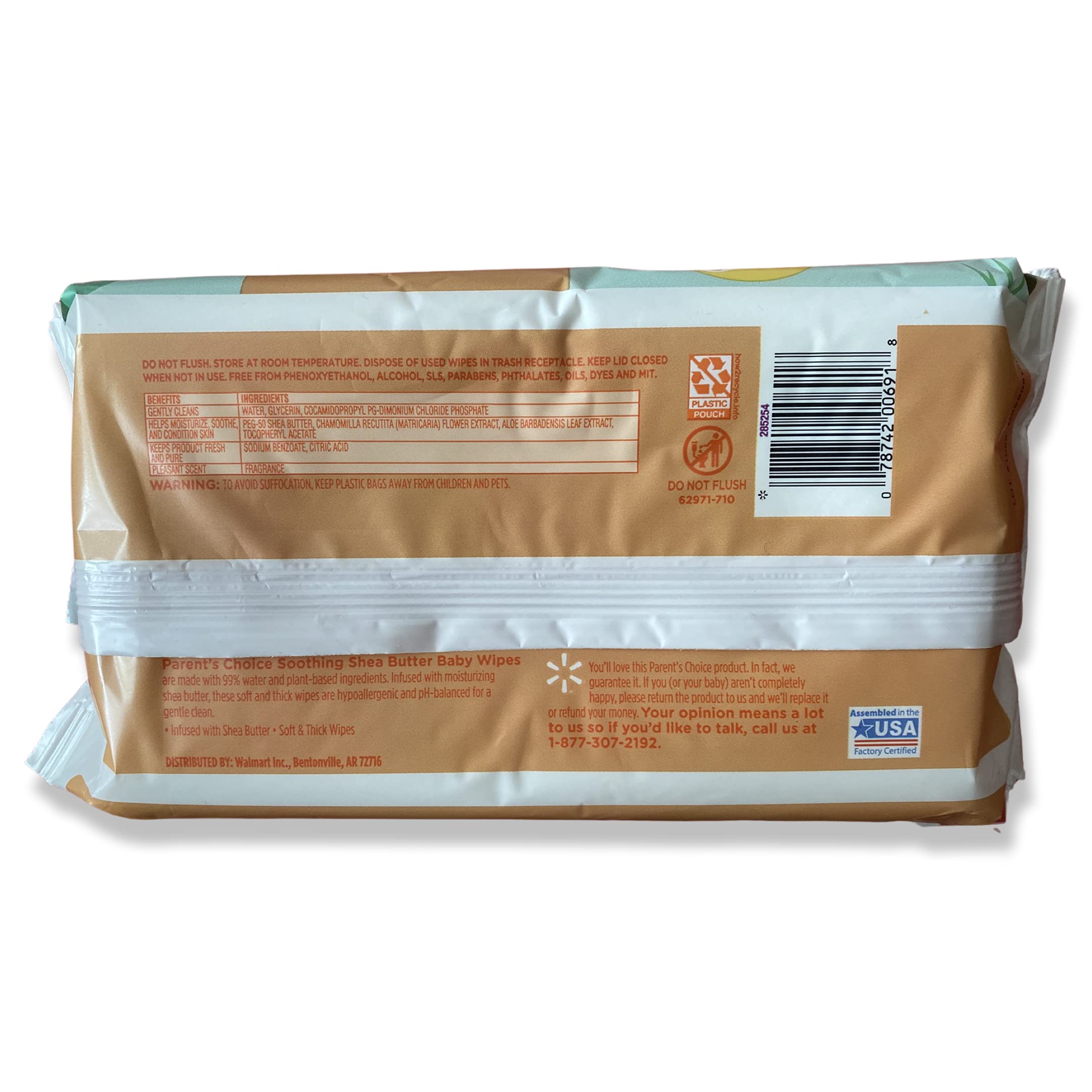 Parent's Choice Baby Wipes 80ct Shea Butter on-the-go usage—easy cleanup.