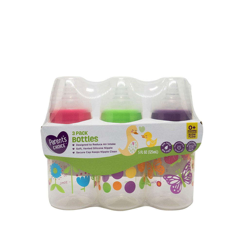 Parent's Choice BPA Free Bottles 5 oz 3-pack for safe feeding on the go
