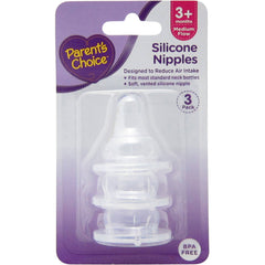 Parents' Choice silicone nipple for 3+ months, medium flow, BPA-free