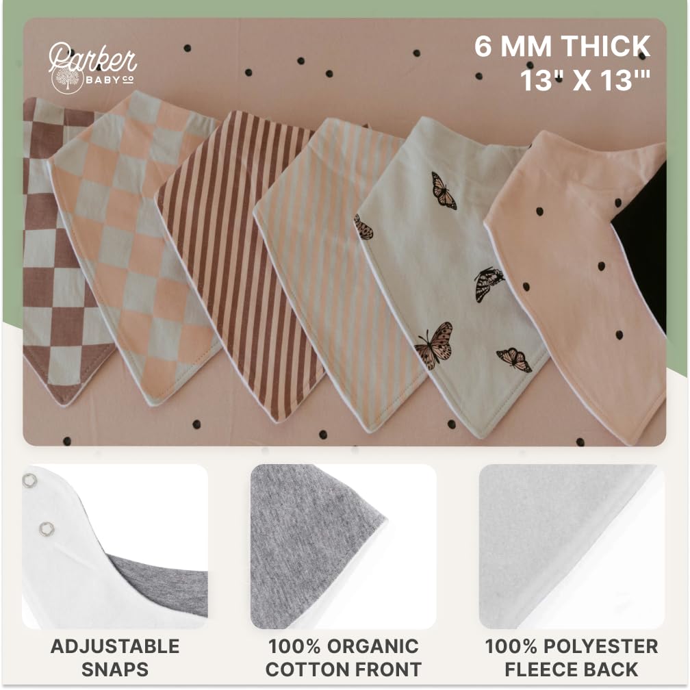 Parker Baby Bandana Bib mint dots pattern soft backing for daily wear.