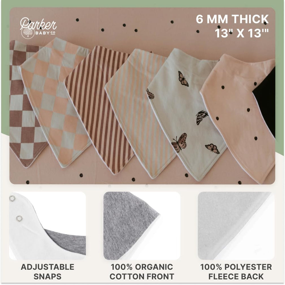 Parker Baby Bandana Bib mint dots pattern soft backing for daily wear.