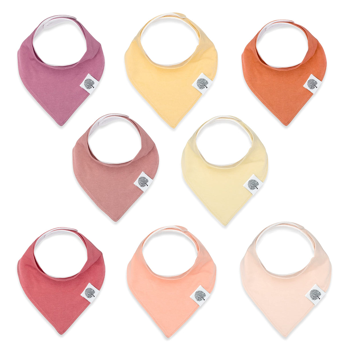 Parker Baby Bandana Drool Bibs 8 Pack front view provides soft cotton protection for drool.