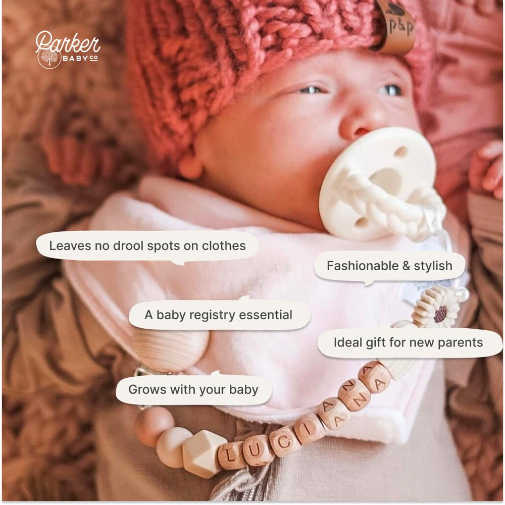 Parker Baby Bandana Drool Bibs 8 Pack nickel-free snaps prevent irritation.