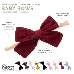 Parker Baby Co. The Anne Set checkered bow pairs with everyday outfits.