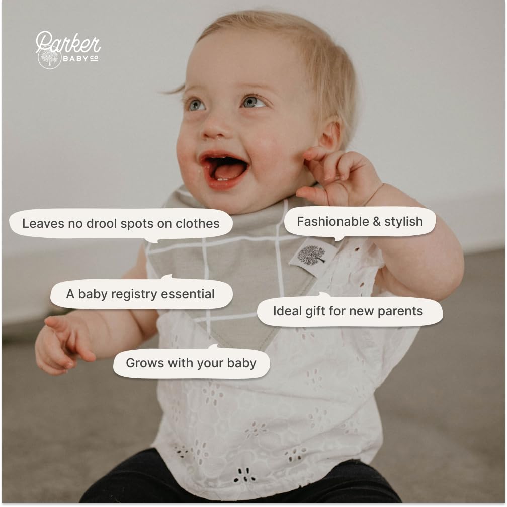 Parker Baby Co. bibs are travel-ready for meals and outings.