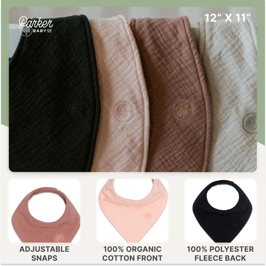 Parker Baby Co. bandana bibs endure frequent washing without fading or fraying.
