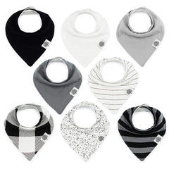 Parker Baby Co. bandana bibs 8-pack in varied colors protect outfits during meals.