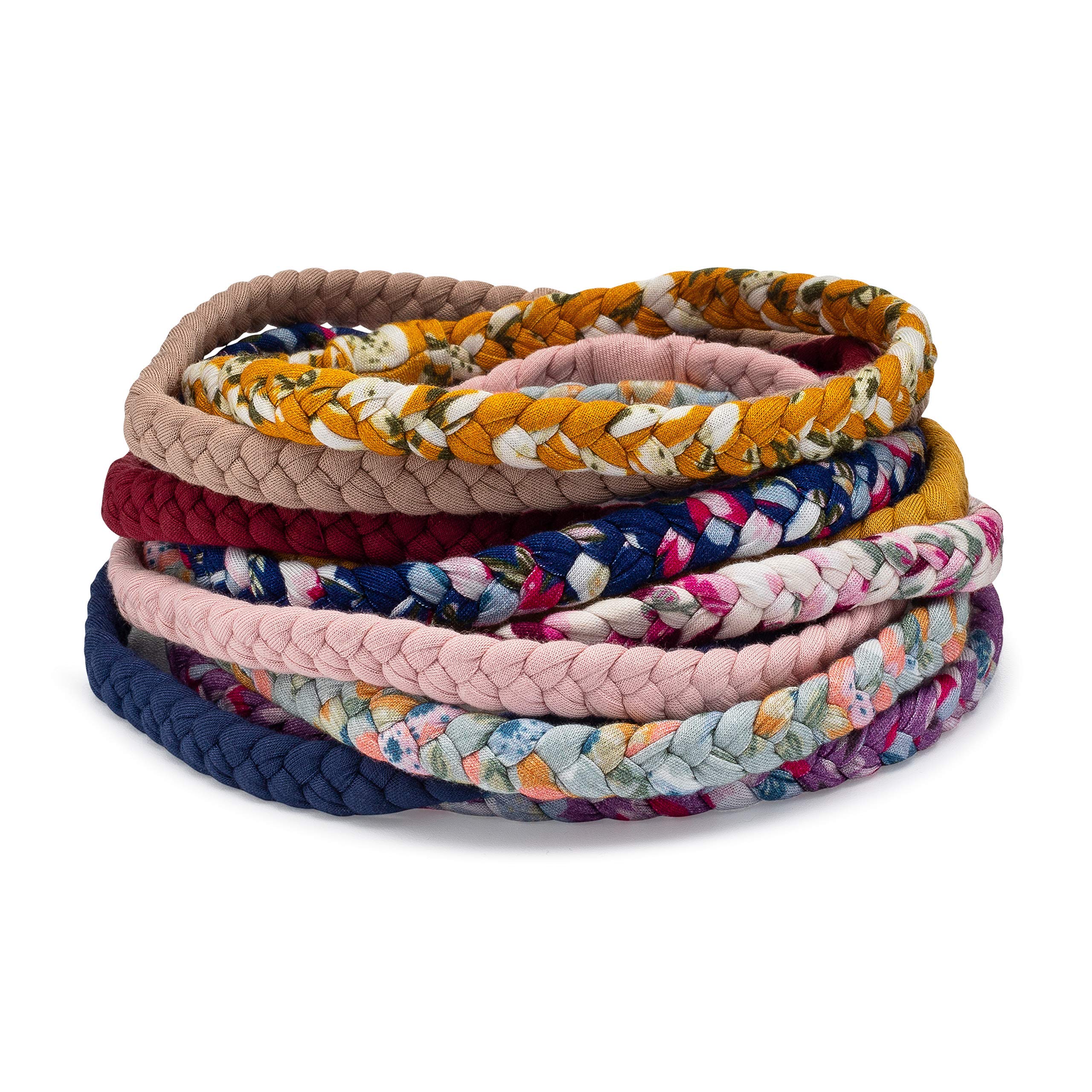 Parker Baby Co. braided headbands in packaging showcase soft, breathable fabric for gentle wear.