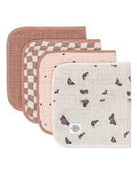 Parker Baby Co. butterfly burp cloths with six-layer absorbency for spill control
