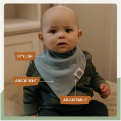 Parker Baby Co. butterfly bandana bib adjustable snaps ensure a secure, comfy fit as baby grows