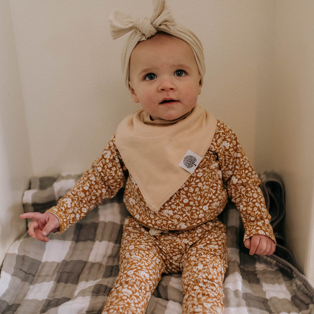 Parker Baby Co. butterfly bandana bib easy to snap on and swap for mess management