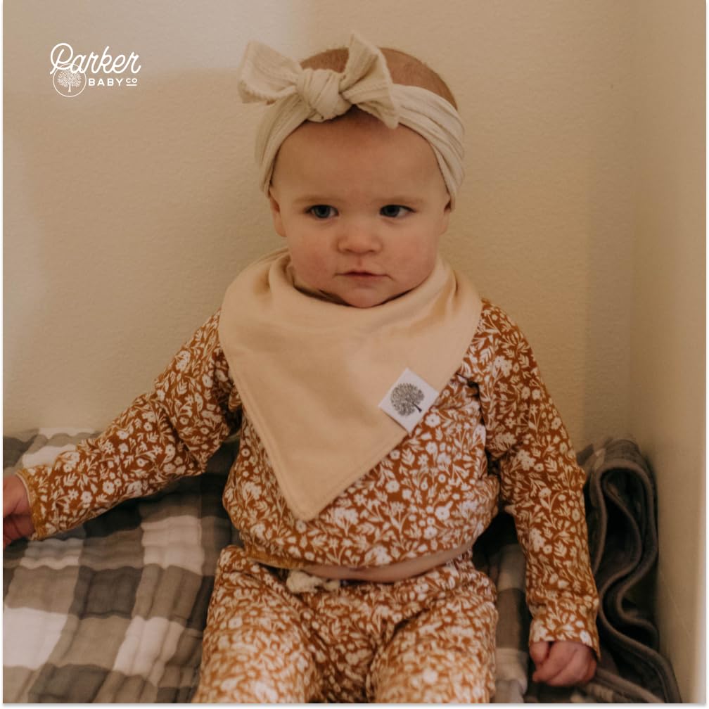 Parker Baby Co. butterfly bandana bib nickel-free snaps provide skin-friendly closure