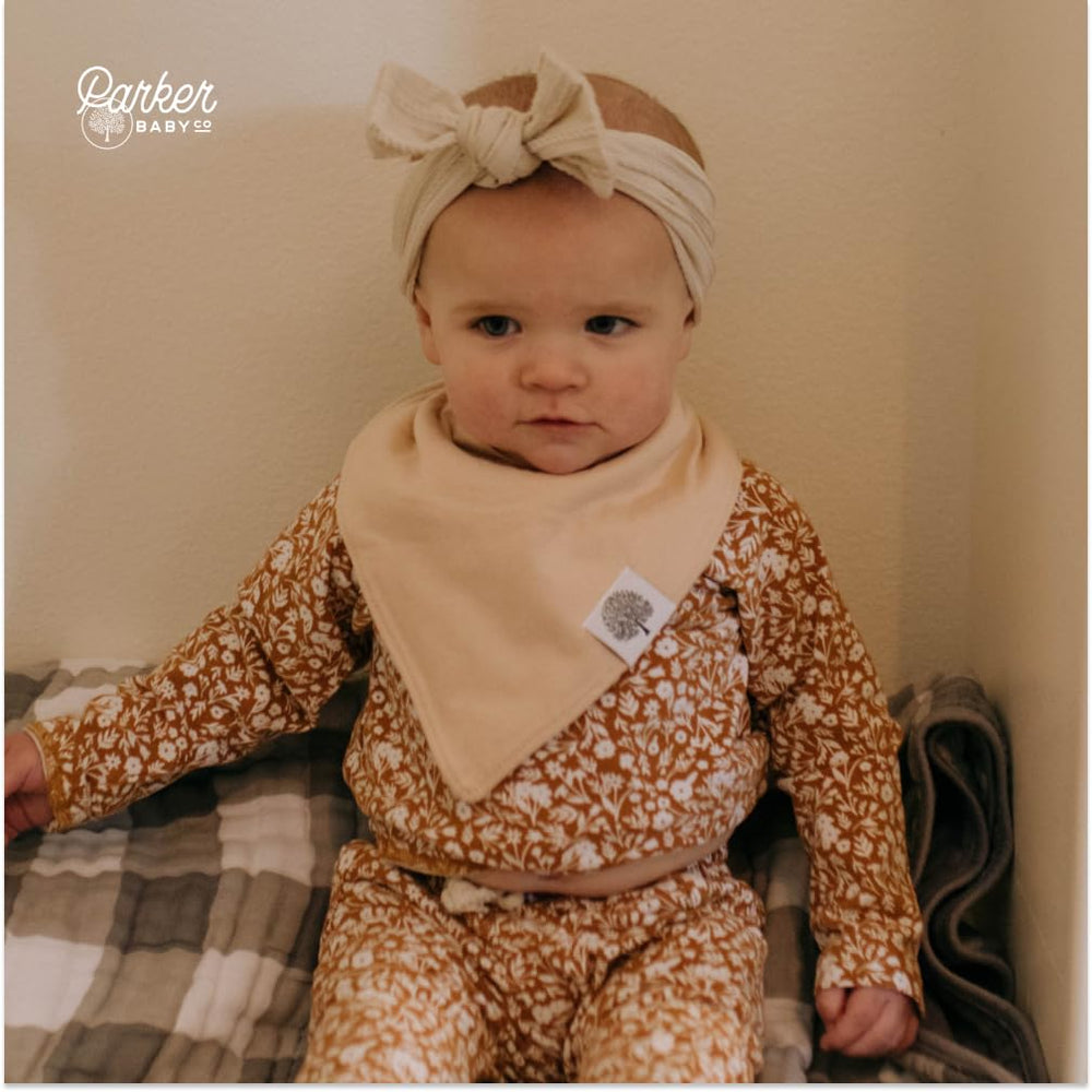 Parker Baby Co. butterfly bandana bib nickel-free snaps provide skin-friendly closure