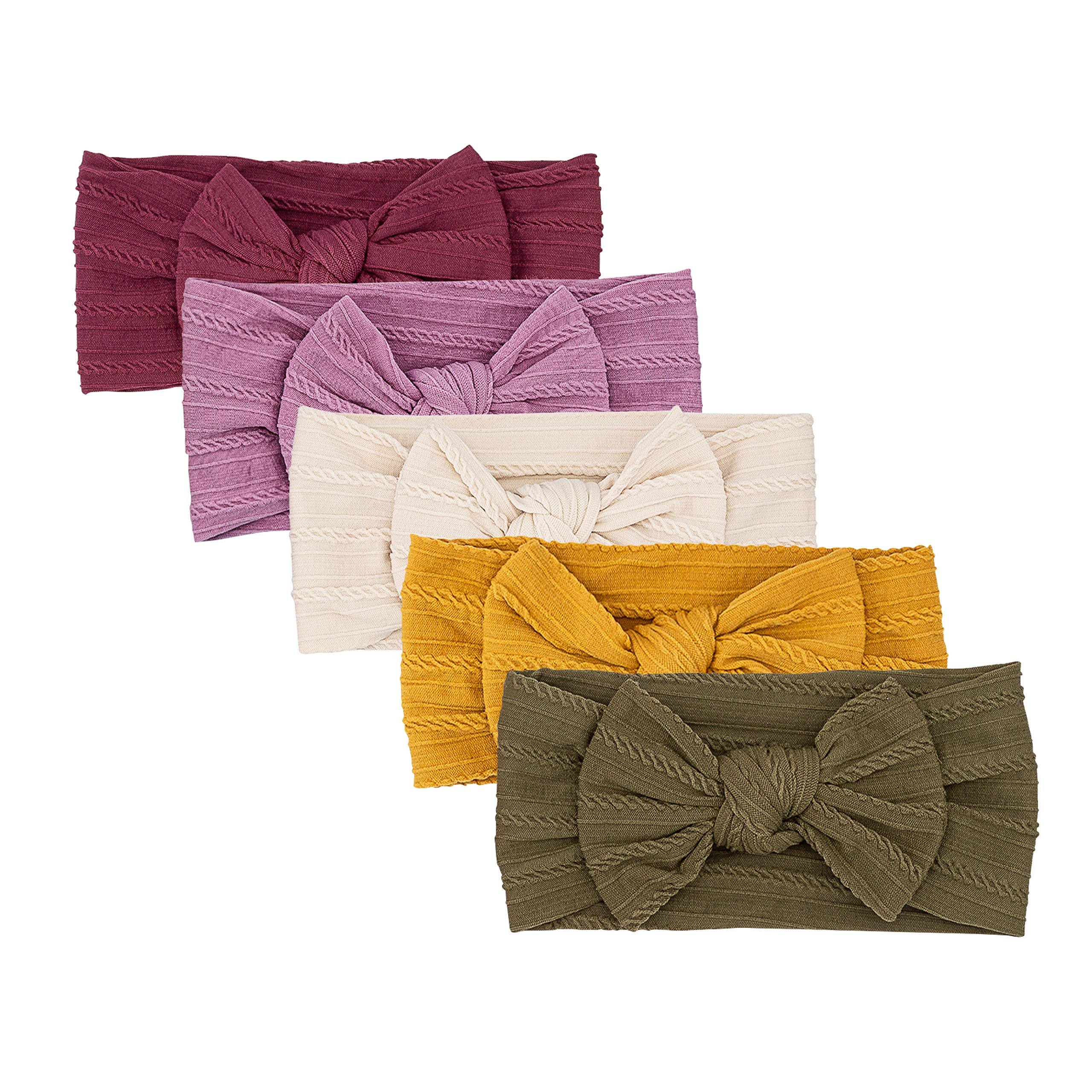 Parker Baby Co. cable knit headband soft-closeup showcasing gentle stretch for baby comfort.